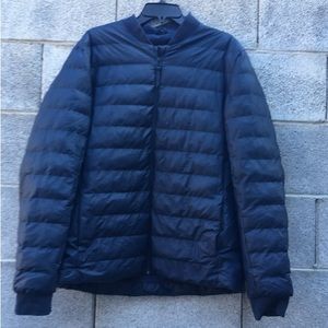 RAINS Mens Trekker Puffer Waterproof Jacket Full Zip Dark Blue Size M/L  EUC